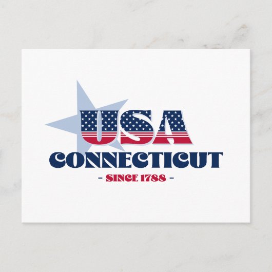 コネチカット州（赤、白、青） ポストカード (正面)