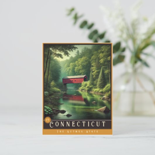 コネチカット州 | 超現実的な州はがき ポストカード (スタンド正面)