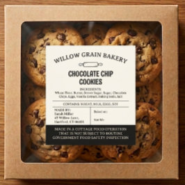 コネチカット州 Cottage Food チョコレートクッキーラベル ワインラベル