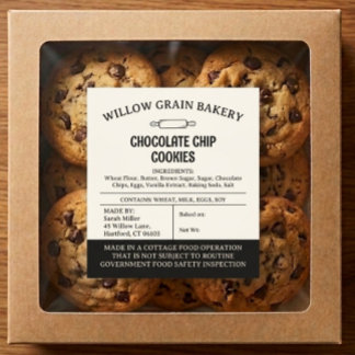 コネチカット州 Cottage Food チョコレートクッキーラベル ワインラベル