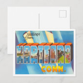 コネチカット旅行ハートフォードからの挨拶 ポストカード (正面/裏面)