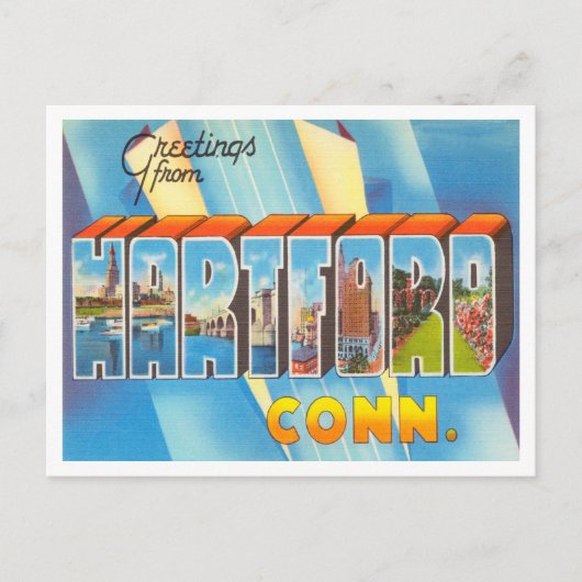 コネチカット旅行ハートフォードからの挨拶 ポストカード (正面)