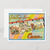 コネチカット旅行ブリヂポートからの挨拶 ポストカード (正面/裏面)