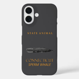 コネチカット準州の動物Physeter macrocephalu iPhone 16ケース