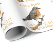 コネチカット準州の鳥 Turdus Migratorious ラッピングペーパー (ロールコーナー)