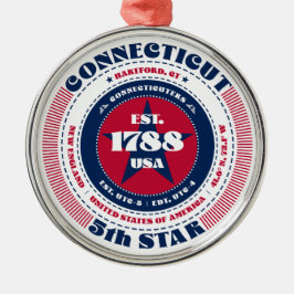 コネチカット第5州クリスマスオーナメント メタルオーナメント