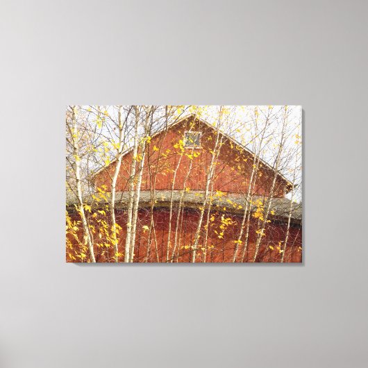 コネチカット納屋（秋） キャンバスプリント (正面)