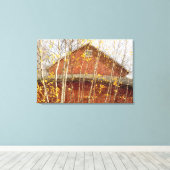 コネチカット納屋（秋） キャンバスプリント (インサイチュ (ウッドフロア))