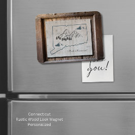 コネチカット素朴ウッドフレーム山 マグネット