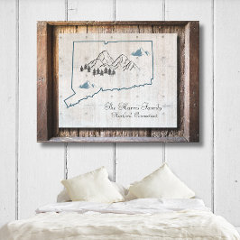 コネチカット素朴ウッドフレーム州キャンバスアート キャンバスプリント