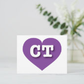 コネチカット紫ハート- I love CT ポストカード (スタンド正面)
