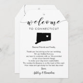コネチカット結婚のウェルカムラベル、レターの旅程 (正面/裏面)