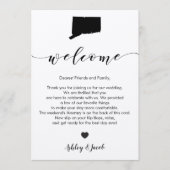 コネチカット結婚州のウェルカムレター&旅程 プログラム (正面)