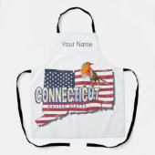 コネチカット統一された州レトロ州マップヴィンテージ エプロン (正面)