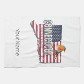 コネチカット統一された州レトロ州マップヴィンテージ キッチンタオル (横)