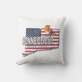 コネチカット統一された州レトロ州マップヴィンテージ クッション (正面)
