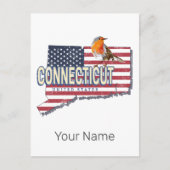 コネチカット統一された州レトロ州マップヴィンテージ シーズンポストカード (正面)