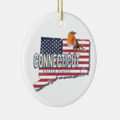 コネチカット統一された州レトロ州マップヴィンテージ セラミックオーナメント (右)