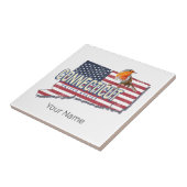 コネチカット統一された州レトロ州マップヴィンテージ タイル (側面)