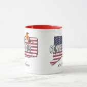 コネチカット統一された州レトロ州マップヴィンテージ マグカップ (中央)