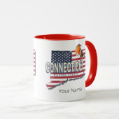 コネチカット統一された州レトロ州マップヴィンテージ マグカップ (正面右)