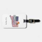 コネチカット統一された州レトロ州マップヴィンテージ ラゲッジタグ (正面横)