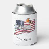 コネチカット統一された州レトロ州マップヴィンテージ 缶クーラー (缶正面)