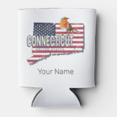 コネチカット統一された州レトロ州マップヴィンテージ 缶クーラー (正面)