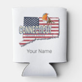 コネチカット統一された州レトロ州マップヴィンテージ 缶クーラー (裏面)