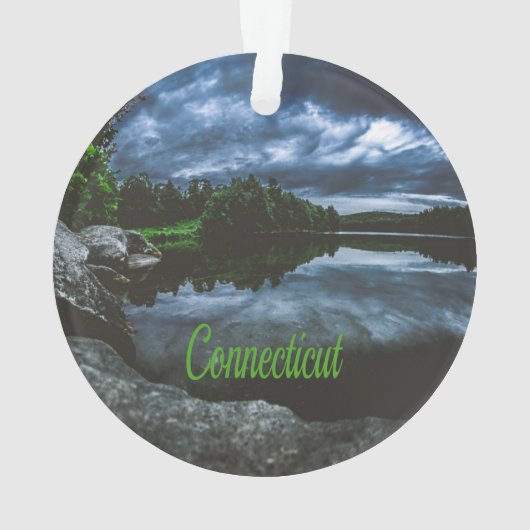 コネチカット美しい湖の木 オーナメント (裏面)
