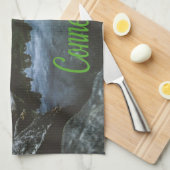 コネチカット美しい湖の木 キッチンタオル (四つ折り)