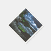 コネチカット美しい湖の木 スタンダードカクテルナプキン (角)