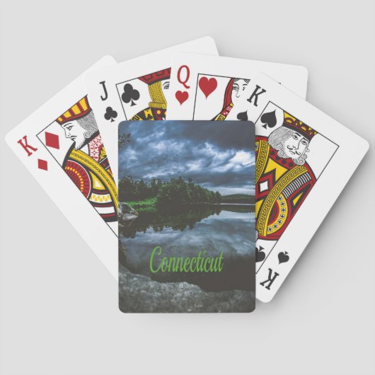 コネチカット美しい湖の木 トランプ (裏面)