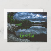 コネチカット美しい湖の木 ポストカード (正面/裏面)