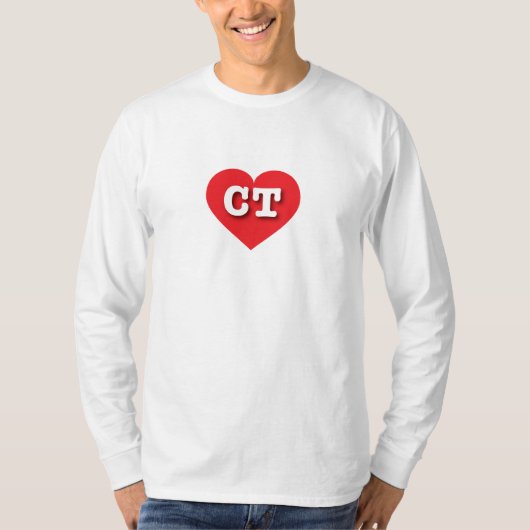 コネチカット赤いハート- I love CT Tシャツ (正面)