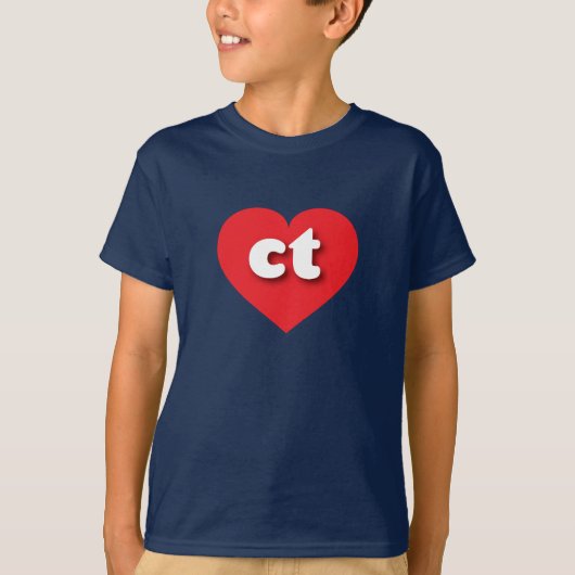 コネチカット赤いハート- I love ct Tシャツ (正面)