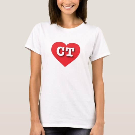 コネチカット赤いハート- I love CT Tシャツ (正面)