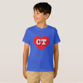 コネチカット赤いハート- I love CT Tシャツ (正面フル)