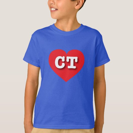 コネチカット赤いハート- I love CT Tシャツ (正面)