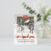 コネチカット農場からのメリークリスマスパーソナライズされた シーズンポストカード (スタンド正面)