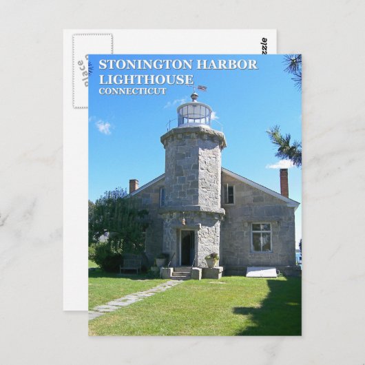 コネチカット郵便はがきストニントンハーバーライトハウス ポストカード (正面/裏面)