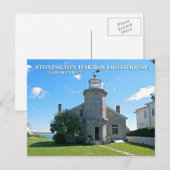 コネチカット郵便はがきストニントンハーバーライトハウス ポストカード (正面/裏面)