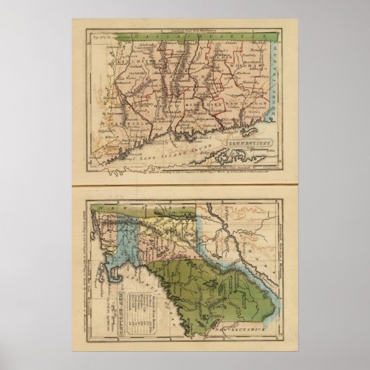 コネチカット，ニューイングランド ポスター (正面)