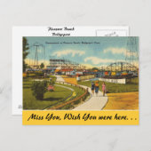 コネチカット、プレジャービーチ、ブリッジポート ポストカード (正面/裏面)