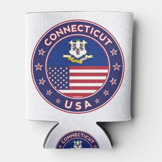 コネチカット、米国州、コネチカットTシャツ 缶クーラー (正面)