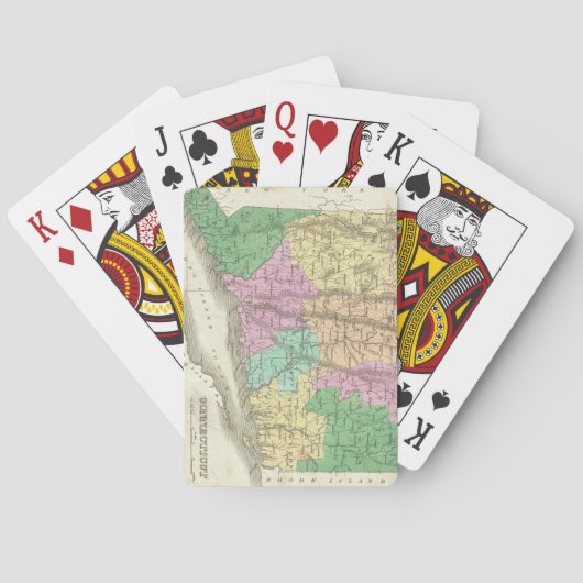 コネチカット(1827年)のヴィンテージの地図 トランプ (裏面)