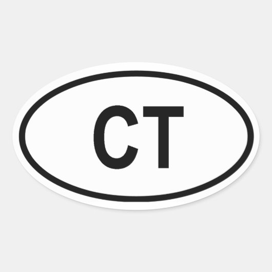 コネチカット「CT」 楕円形シール (正面)