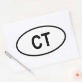 コネチカット「CT」 楕円形シール (封筒)