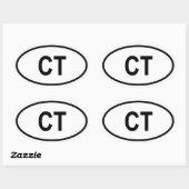 コネチカット「CT」 楕円形シール (シート)