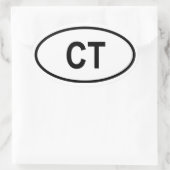 コネチカット「CT」 楕円形シール (バッグ)